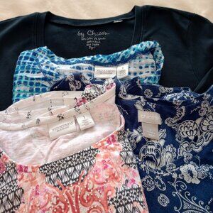 Bundle of 4 Chico's Summer Tee Shirts Sz 1